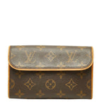Louis Vuitton Monogram Pochette Florentine Pouch Brown Leather