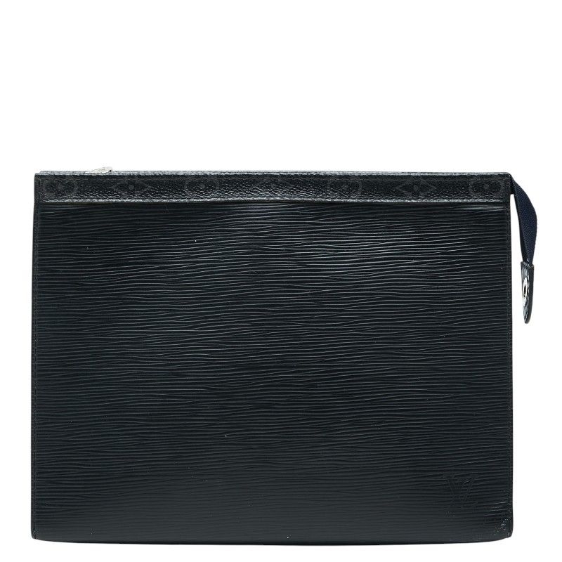 Louis Vuitton Monogram Eclipse Epi Pochette Voyage MM Clutch Noir Black Blue