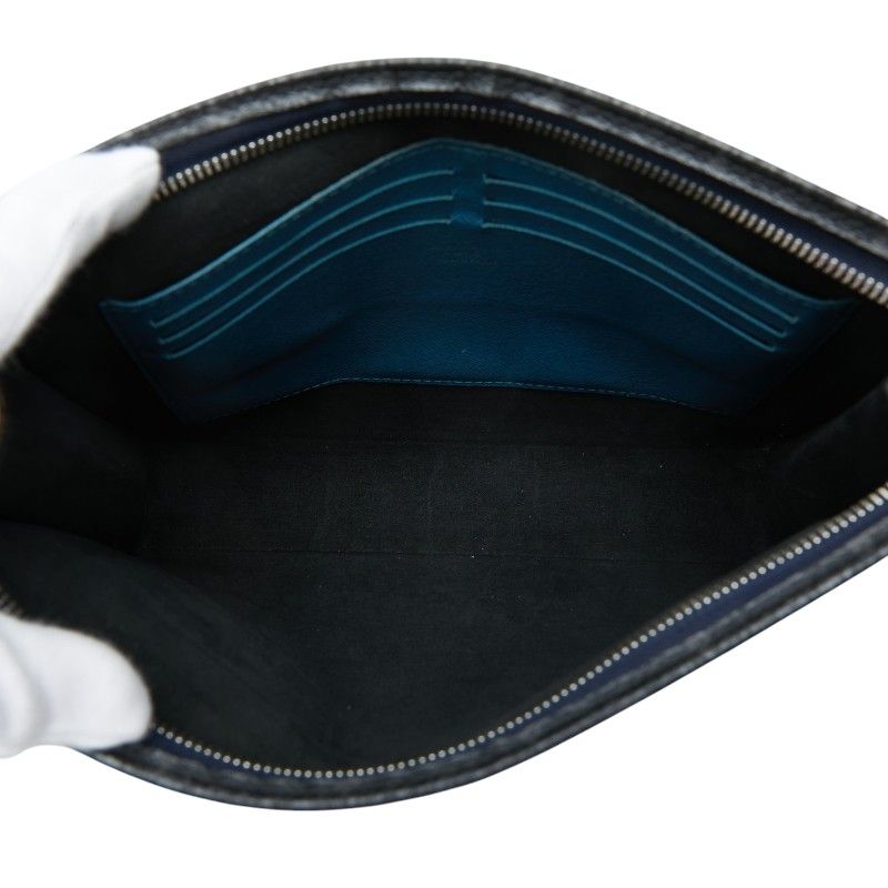 Louis Vuitton Monogram Eclipse Epi Pochette Voyage MM Clutch Noir Black Blue — view 6