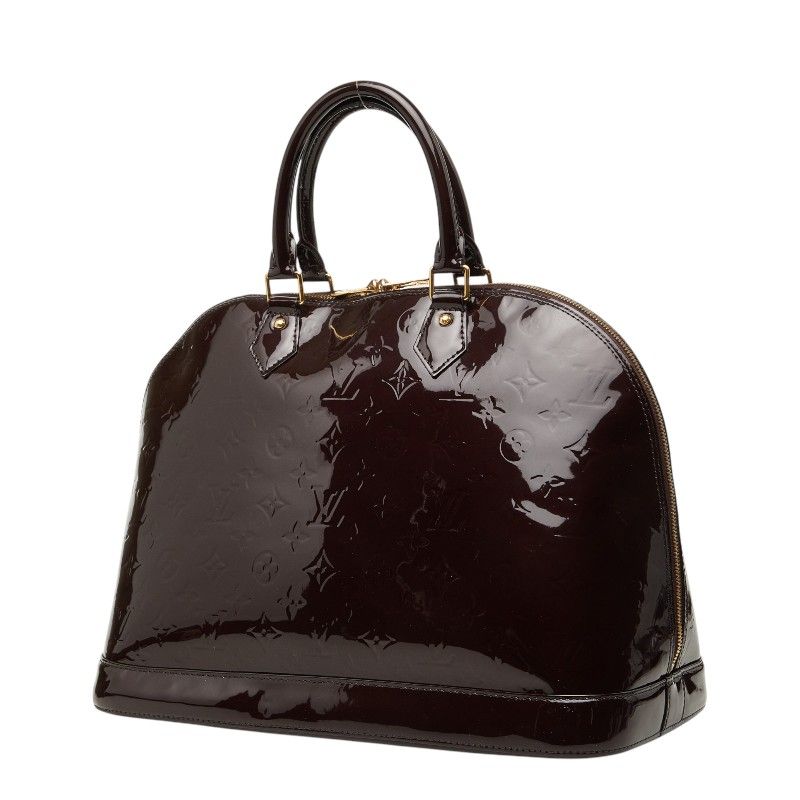 Louis Vuitton Monogram Vernis Alma GM Handbag Amarante Purple Patent Leather — view 2