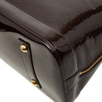 Louis Vuitton Monogram Vernis Alma GM Handbag Amarante Purple Patent Leather — view 7