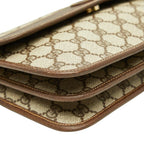 Gucci GG Supreme Crossbody Shoulder Bag Beige Brown Leather — view 5