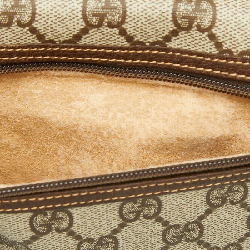 Gucci GG Supreme Crossbody Shoulder Bag Beige Brown Leather — view 9