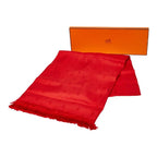 Hermes Bee Motif Shawl Red Silk Scarf — view 5