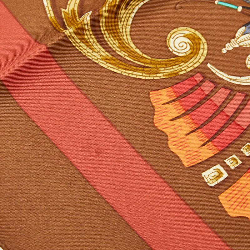 Hermes Carre 90 Cheval Turc Turkish Horse Scarf Brown Multicolor Silk — view 3