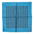 Hermes Carre 45 Petit Scarf Blue Black Silk