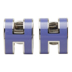 Hermes Pop Earrings Silver Purple Metal — view 2