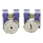 Hermes Pop Earrings Silver Purple Metal — view 3