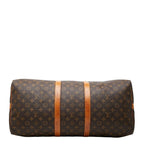 Louis Vuitton Monogram Keepall Bandouliere 55 Boston Bag 2-Way Brown Leather — view 3