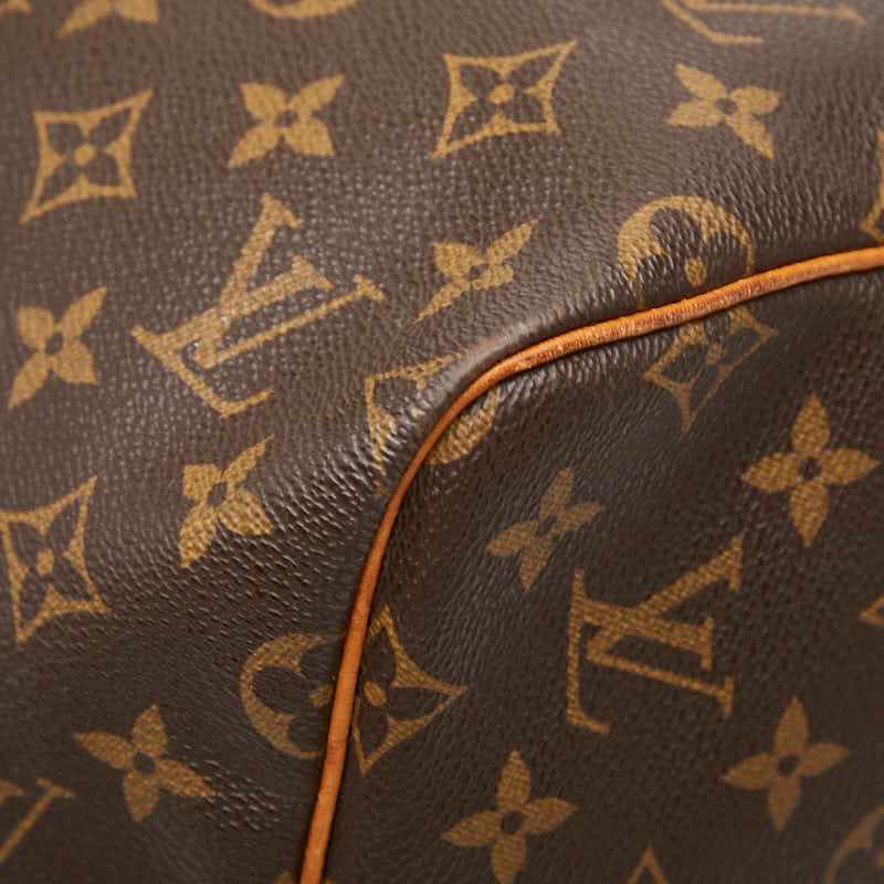 Louis Vuitton Monogram Keepall Bandouliere 55 Boston Bag 2-Way Brown Leather — view 4