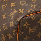 Louis Vuitton Monogram Keepall Bandouliere 55 Boston Bag 2-Way Brown Leather — view 6