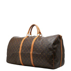 Louis Vuitton Monogram Keepall Bandouliere 60 Boston Bag 2-Way Brown Leather — view 2