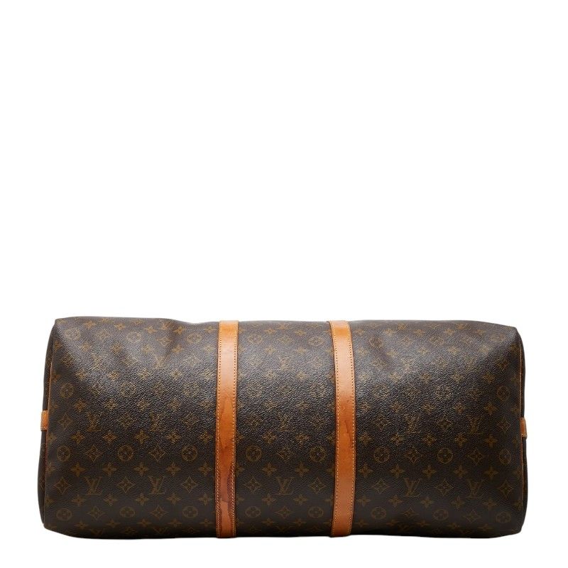Louis Vuitton Monogram Keepall Bandouliere 60 Boston Bag 2-Way Brown Leather — view 3