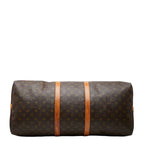 Louis Vuitton Monogram Keepall Bandouliere 60 Boston Bag 2-Way Brown Leather — view 3