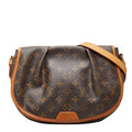 Louis Vuitton Monogram Menilmontan PM Crossbody Shoulder Bag Brown Leather