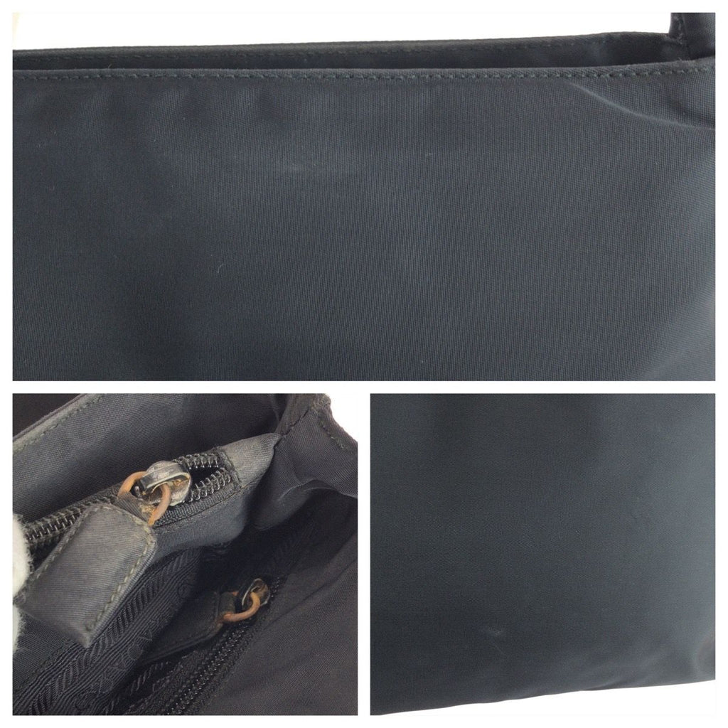 Prada Tessuto Black Silver Nylon Tote — view 6