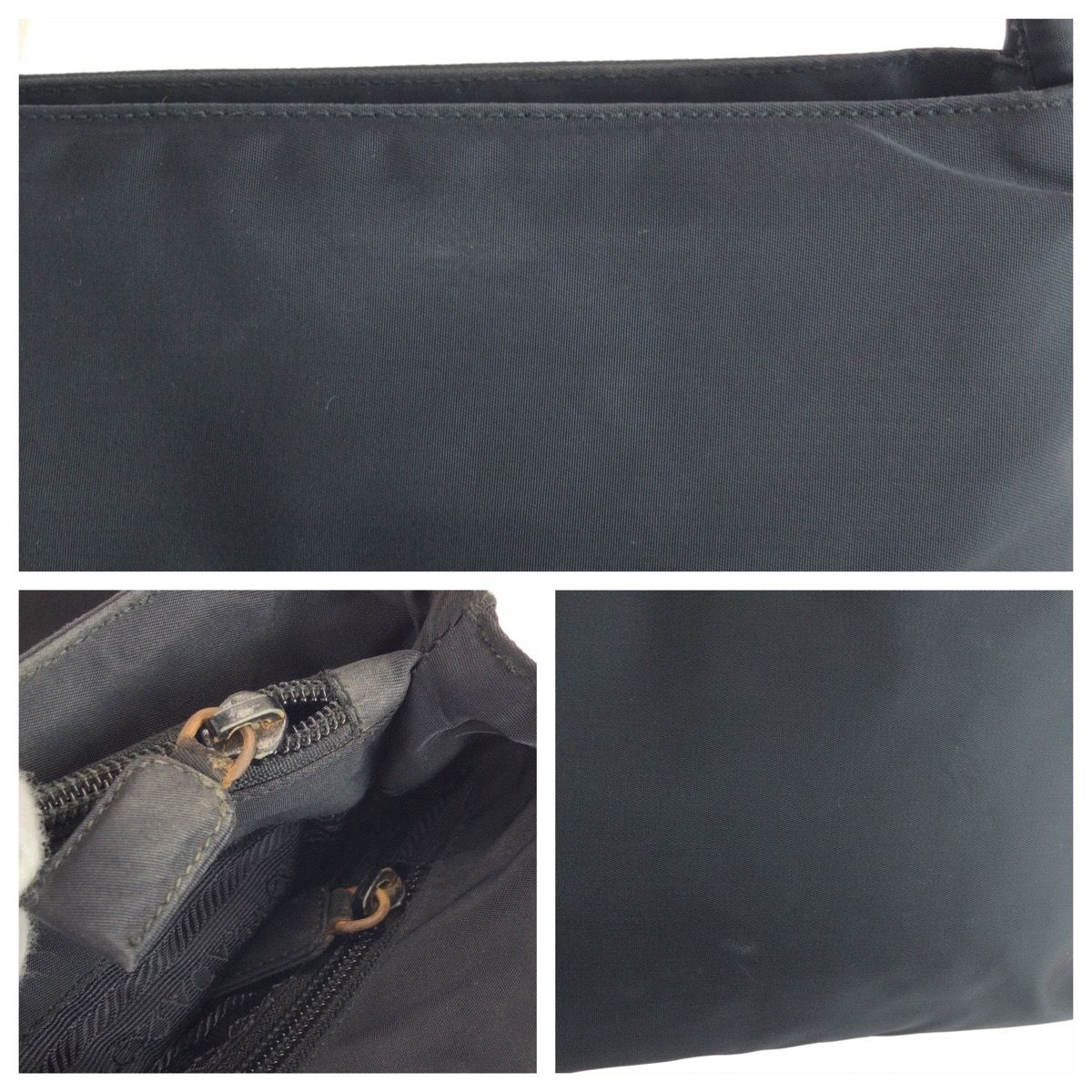 Prada Tessuto Black Silver Nylon Tote — view 6