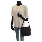Prada Tessuto Black Silver Nylon Tote — view 7