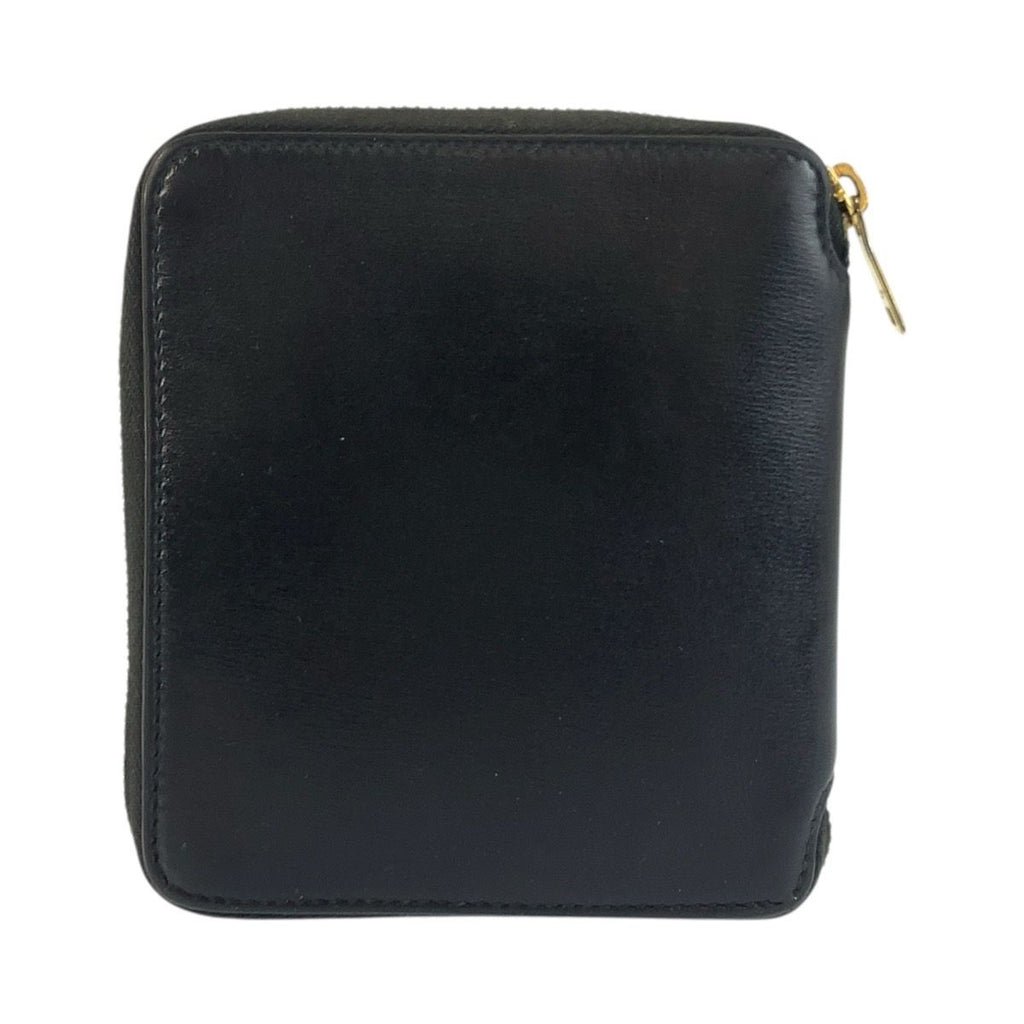 Saint Laurent Paris YSL Tiny Black Gold Leather Fold Wallet — view 2