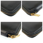 Saint Laurent Paris YSL Tiny Black Gold Leather Fold Wallet — view 8