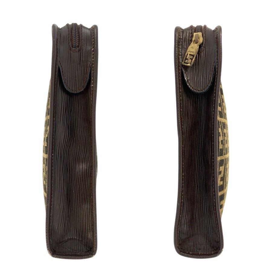 Fendi Vintage Zucca Brown Canvas Clutch — view 7