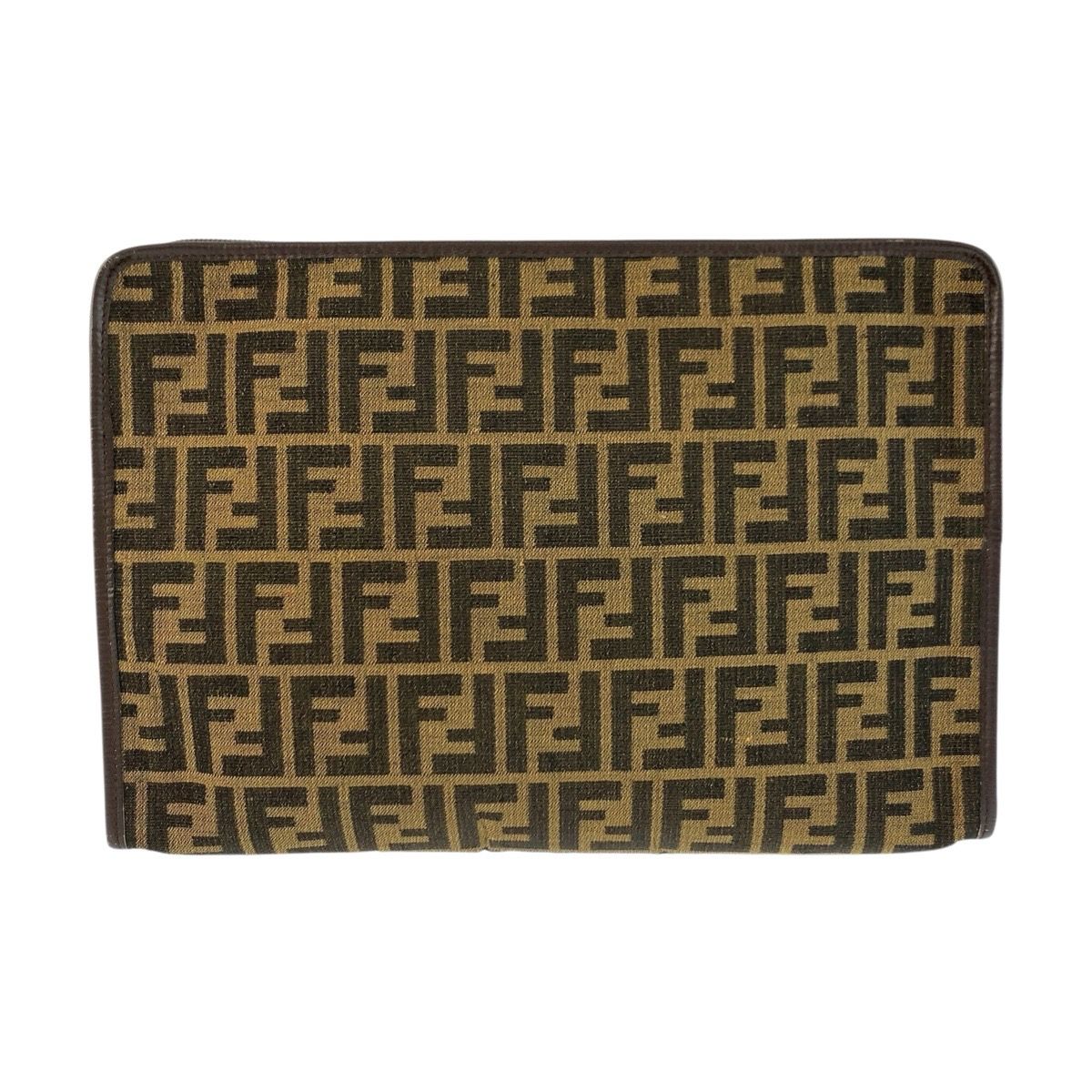Fendi Vintage Zucca Brown Canvas Clutch — view 2