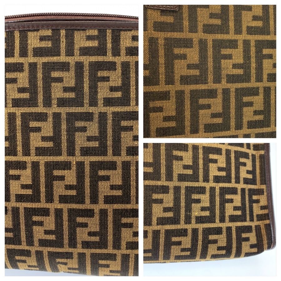 Fendi Vintage Zucca Brown Canvas Clutch — view 6