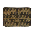Fendi Vintage Zucca Brown Canvas Clutch
