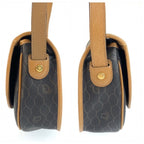 Dior Vintage Honeycomb Pattern Brown Shoulder Bag Pochette — view 8