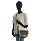 Dior Vintage Honeycomb Pattern Brown Shoulder Bag Pochette — view 7
