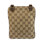 Gucci Brown Beige GG Canvas Leather Shoulder Bag Pochette — view 2