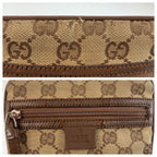 Gucci Brown Beige GG Canvas Leather Shoulder Bag Pochette — view 7