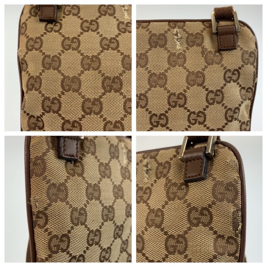 Gucci Brown Beige GG Canvas Leather Shoulder Bag Pochette — view 5