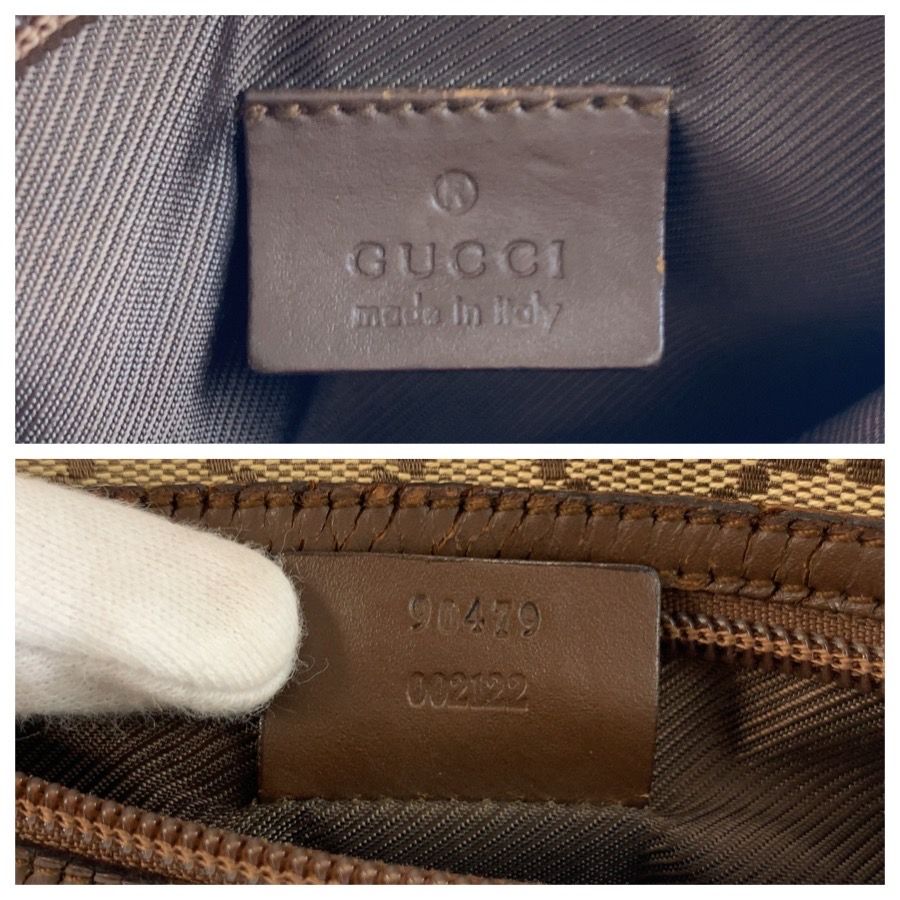 Gucci Brown Beige GG Canvas Leather Shoulder Bag Pochette — view 3