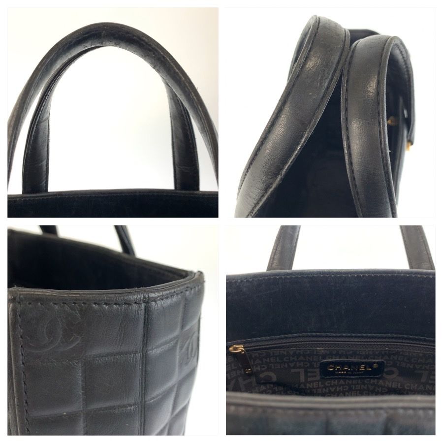 Chanel Icon Chocolate Bar Black Leather Tote — view 5