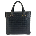 Chanel Icon Chocolate Bar Black Leather Tote