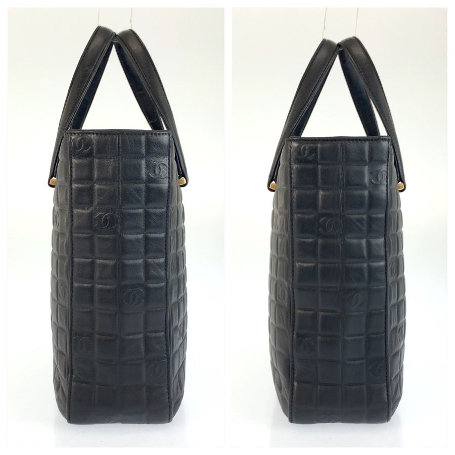 Chanel Icon Chocolate Bar Black Leather Tote — view 7