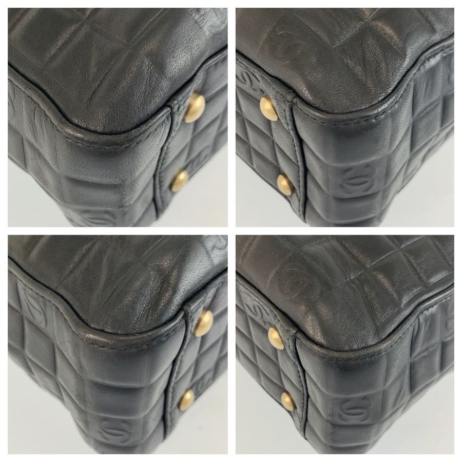 Chanel Icon Chocolate Bar Black Leather Tote — view 4