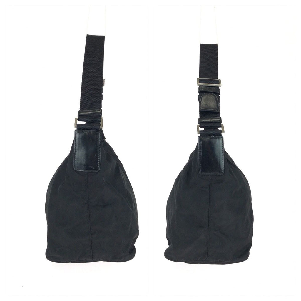 Prada Tessuto Black Silver Nylon Shoulder — view 8