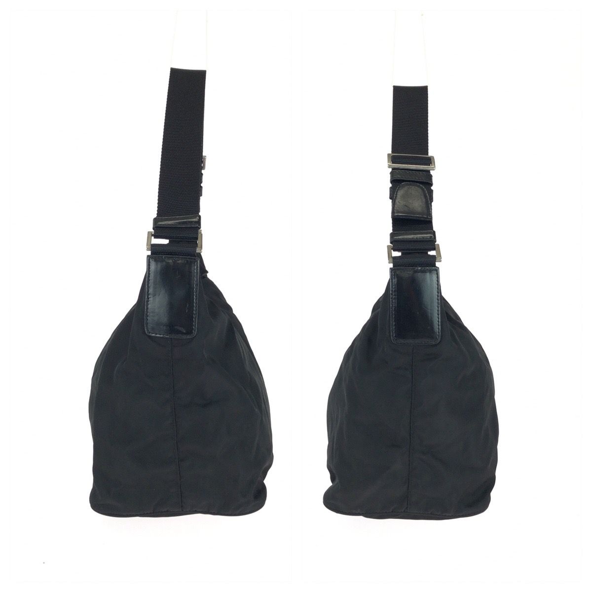 Prada Tessuto Black Silver Nylon Shoulder — view 8