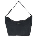 Prada Tessuto Black Silver Nylon Shoulder
