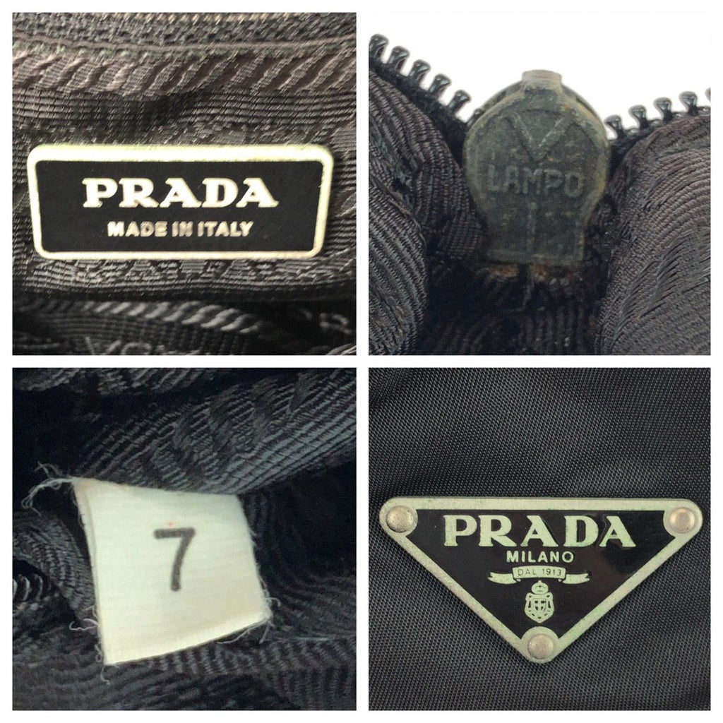 Prada Tessuto Black Silver Nylon Shoulder — view 4
