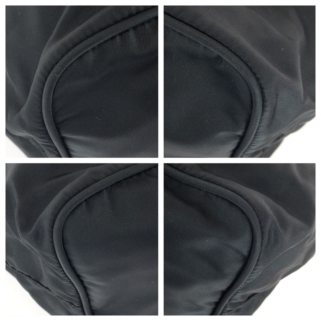Prada Tessuto Black Silver Nylon Shoulder — view 3