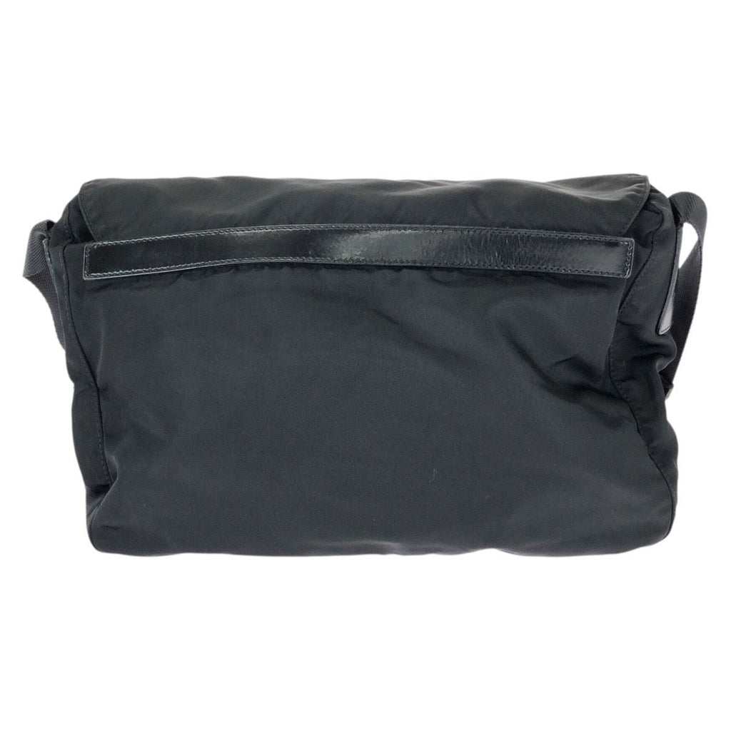 Prada Tessuto Black Silver Nylon Leather Shoulder — view 2