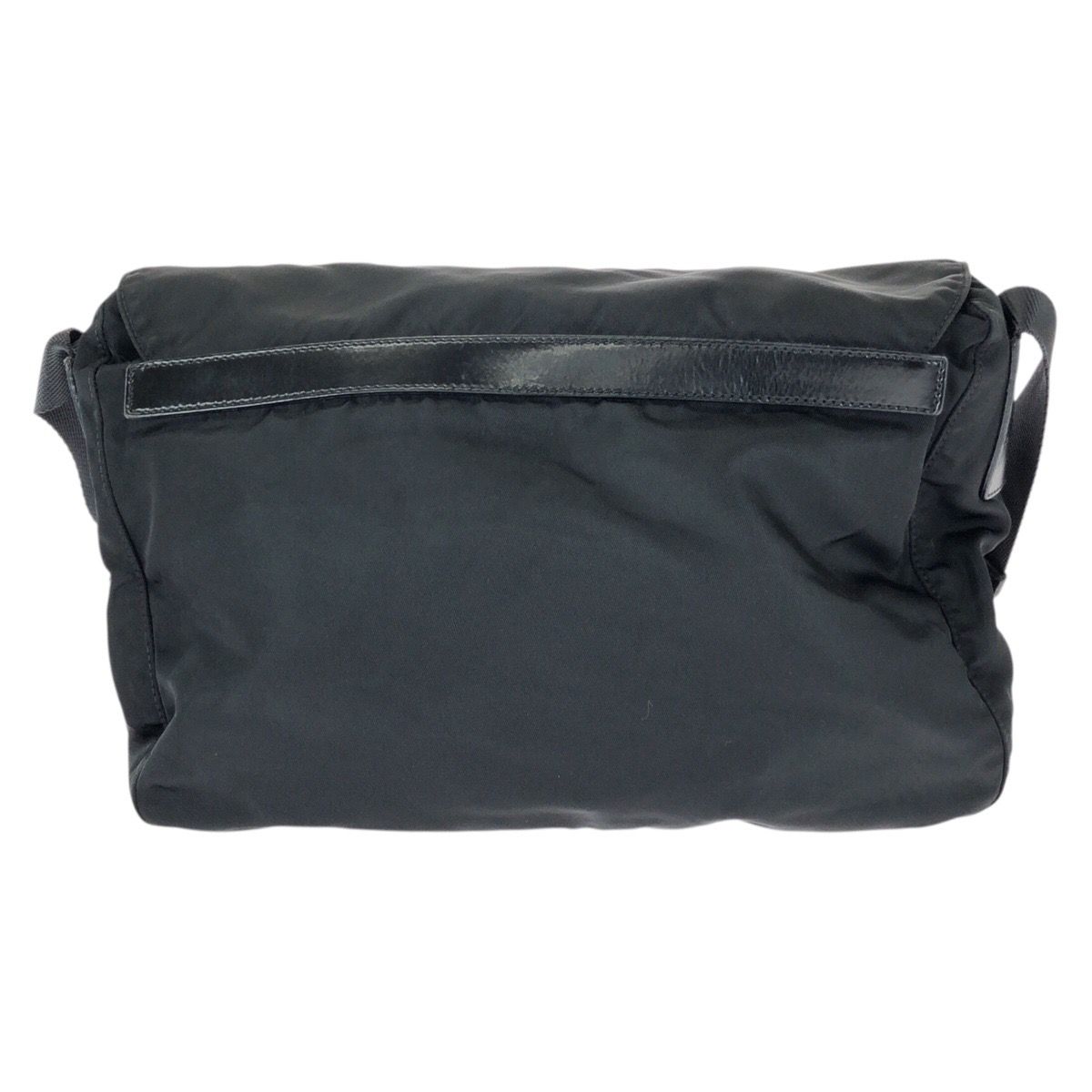 Prada Tessuto Black Silver Nylon Leather Shoulder — view 2
