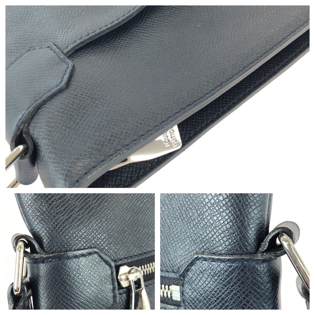 Louis Vuitton Taiga Sasha Navy Silver Leather Shoulder — view 6