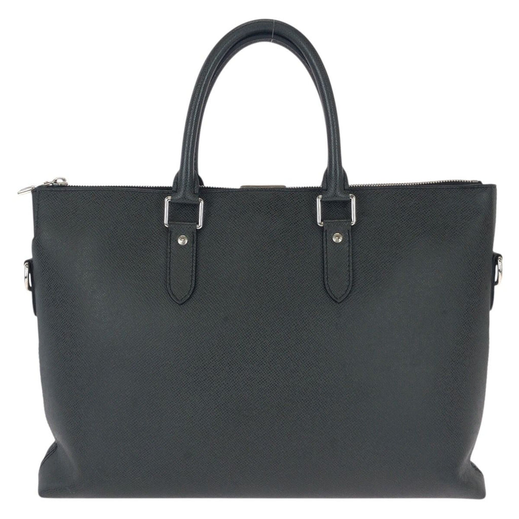 Louis Vuitton Taiga Anton Black Silver Leather Business Briefcase