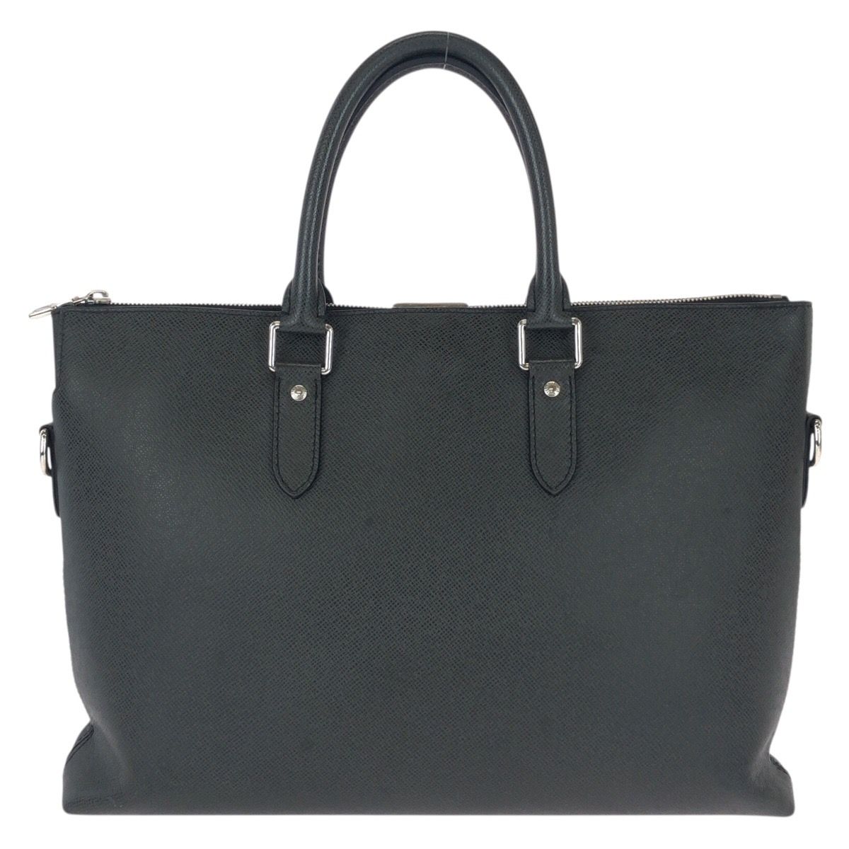 Louis Vuitton Taiga Anton Black Silver Leather Business Briefcase