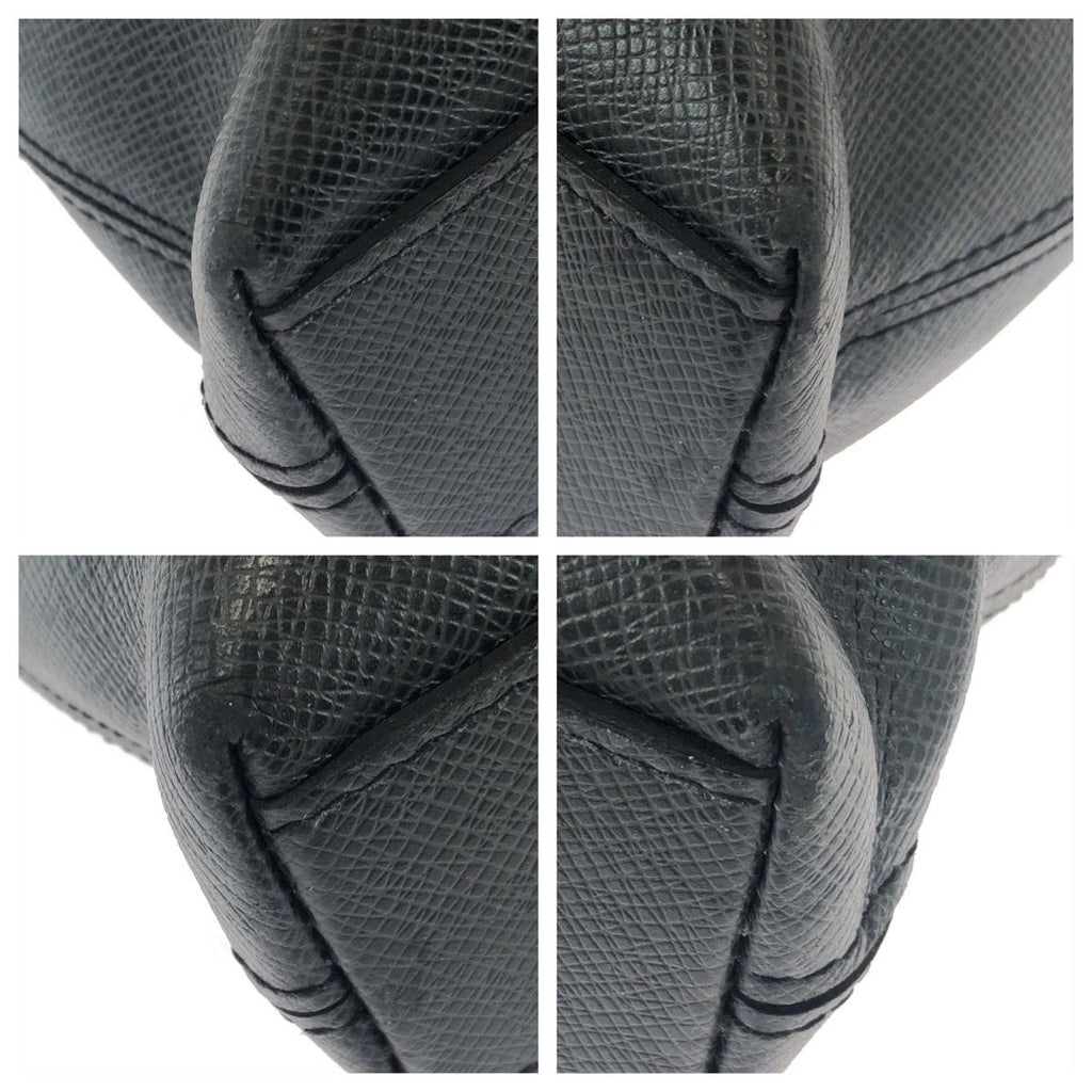 Louis Vuitton Taiga Anton Black Silver Leather Business Briefcase — view 3