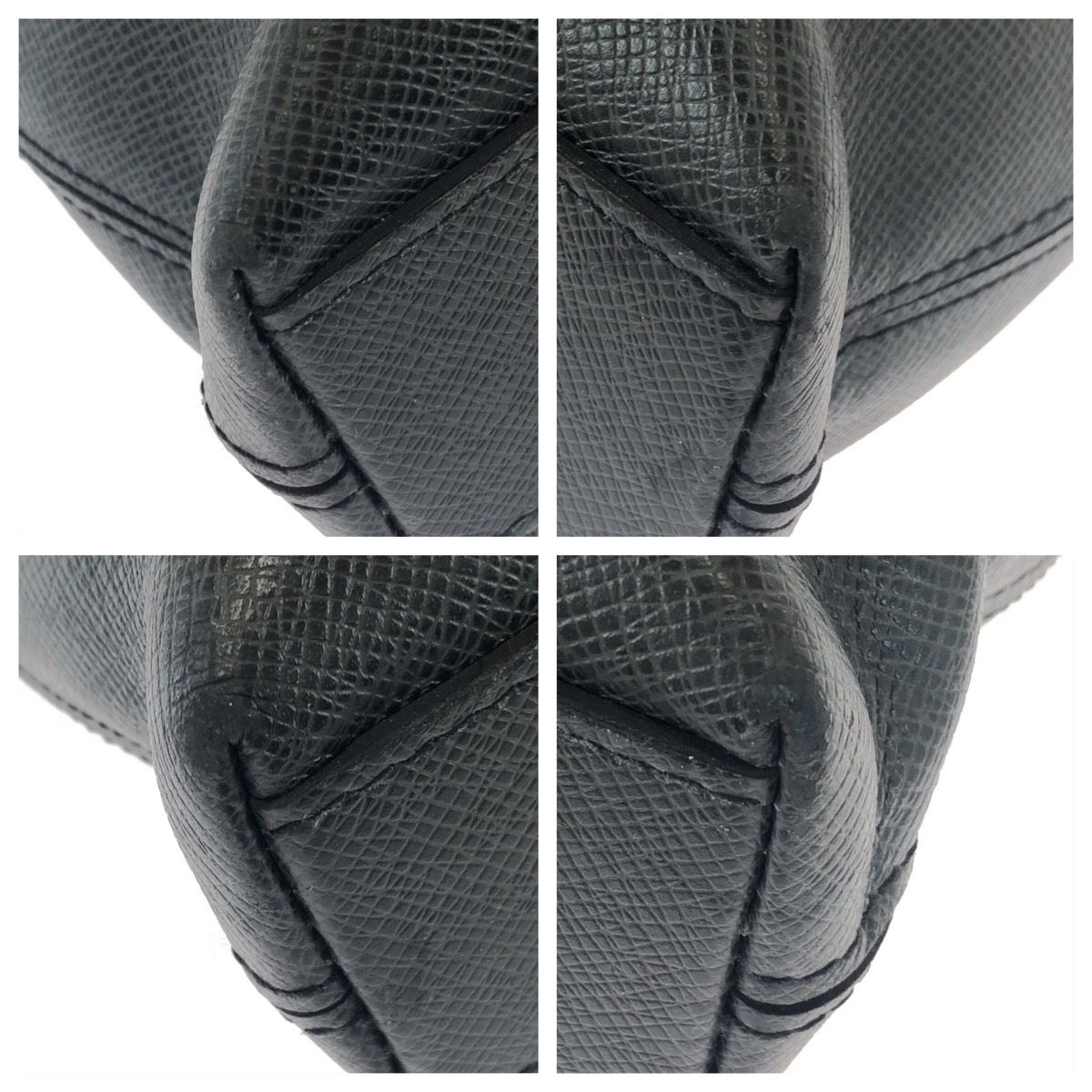 Louis Vuitton Taiga Anton Black Silver Leather Business Briefcase — view 3